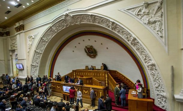 Vista general del hemiciclo de sesiones de la Asamblea Nacional de Venezuela en la ciudad de Caracas (Venezuela). Archivo Efe.