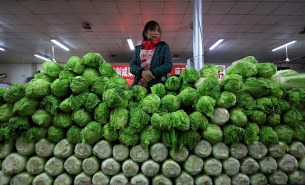 12888422wUna vendedora cuida su puesto de verduras en un mercado. Archivo Efe.