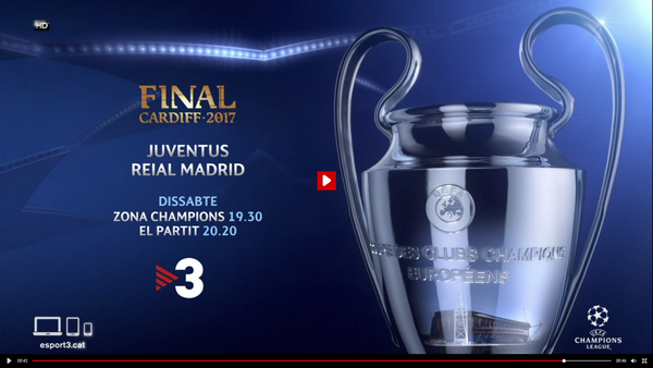 Captura pantalla del final del vídeo propaganda de la televisión pública regional española en Cataluña (TV3), claramente contra el Real Madrid. Lasvocesdelpueblo
