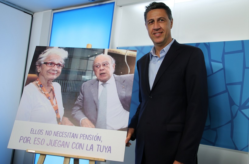 El líder del PP catalán, Javier garcía Albiol, presenta el nuevo capítulo de la campaña 'La Cataluña Valiente'. Barcelona, 7 d ejunio de 2017. Lasvocesdelpueblo.
