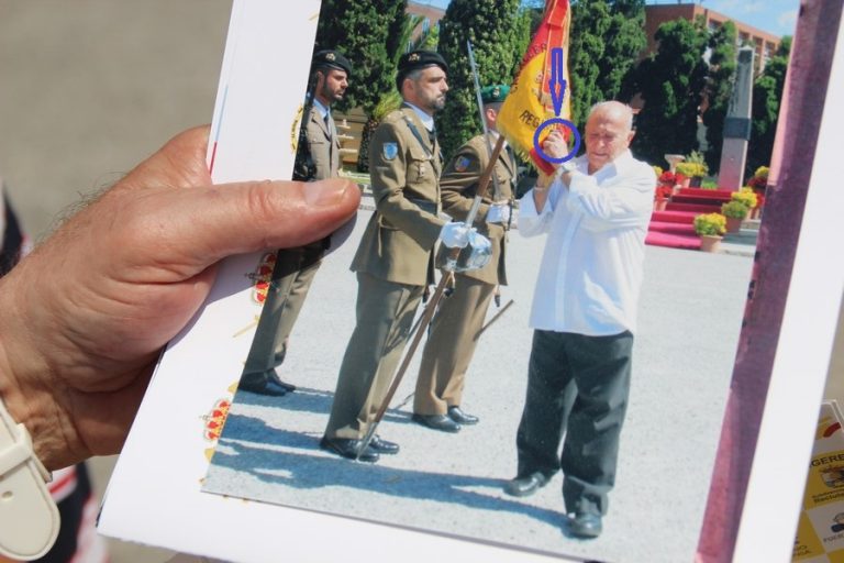 Así Juró Bandera de España doña Carmen Angulo, el 20 de mayo de 2017 en Barcelona