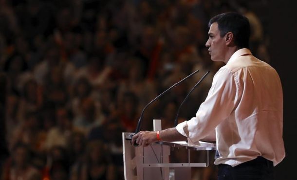 Pedro Sánchez, nuevo secretario general del PSOE, durante el acto de clausura del Congreso Federal del partido, celebrado hoy , 18 d ejunio de 2017, en Madrid. Efe.