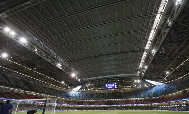 Vista del Millenium Stadium de Cardiff donde esta noche el Real Madrid y la Juventus de Turín juegan la final de la Copa de Europa. efe