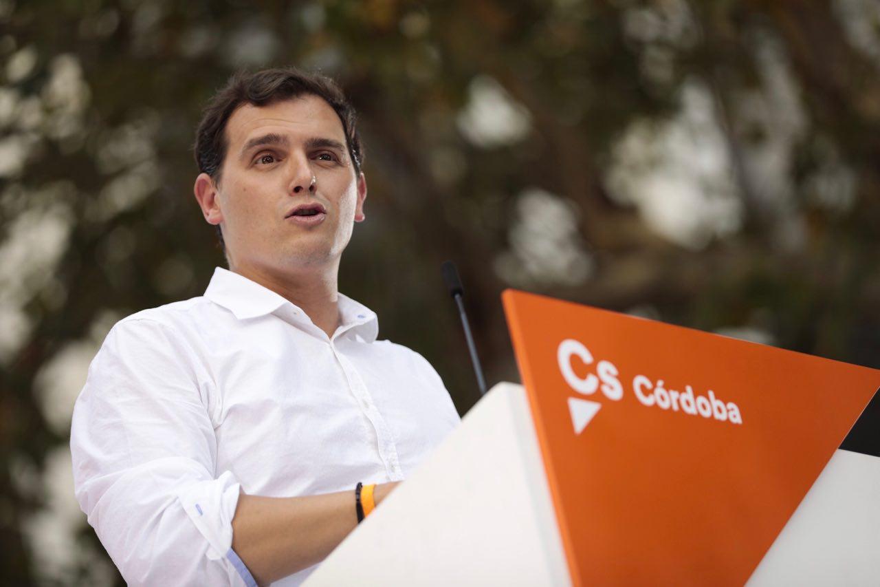 acto político de Ciudadanos, Córdoba (España), jueves15 de junio de 2017. El líder de Ciudadanos Cs Albert Rivera durante su intervención. Lasvocesdelpueblo.