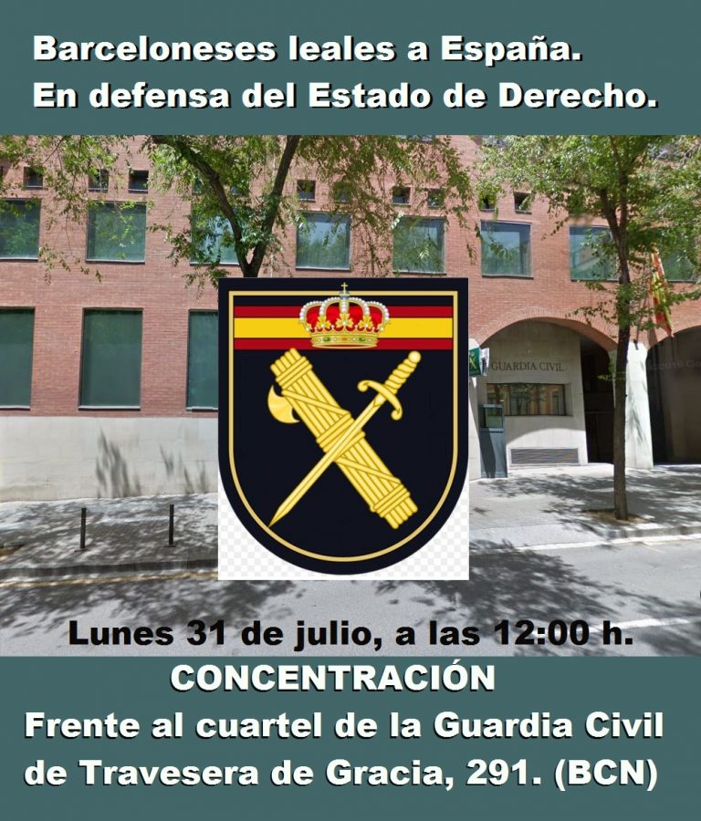 Cataluña pide «mensajes de cariño a la Guardia Civil y familias» a las 11H con #ConLaGuardiaCivil 