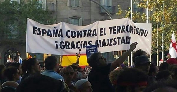 CATALUÑA (ESPAÑA), sábado 26 de agosto de 2017. En la imagen, los simpatizantes de «Movimiento Cívico de España y Catalanes» . Lasvocesdelpueblo