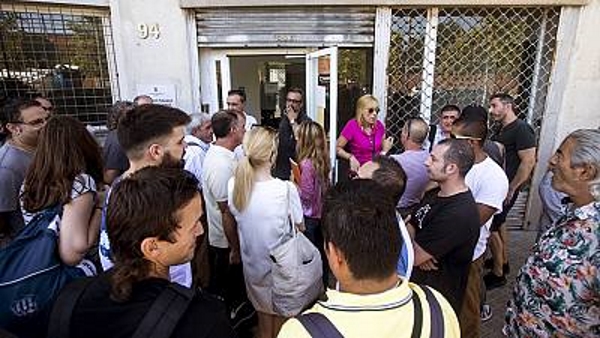 CATALUÑA (ESPAÑA). 13.08.2017. Declarciones del comité de empresa de seguridad de aeropuerto de 'El Prado' de Barcelona. Lasvocesdelpueblo.