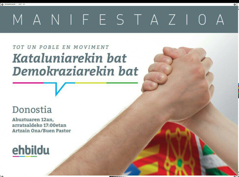 Proetarras de Otegi convocan una manifestación a favor del referéndum separatista del 1-O 