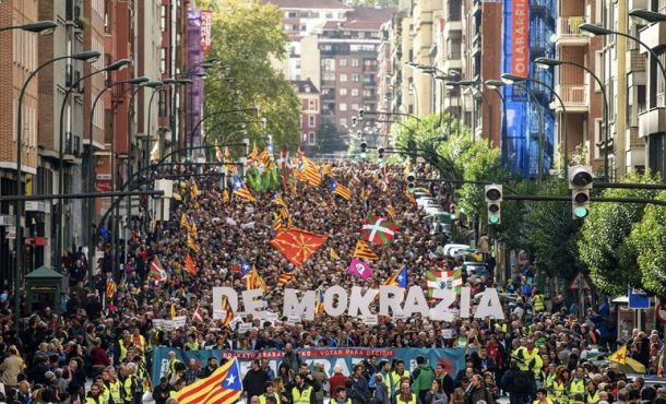 BILBAO (LAS VASCONGADAS) ESPAÑA, 16.09.2017. Manifestación convocada por la organización separatista Gure Esku Dago. Efe.