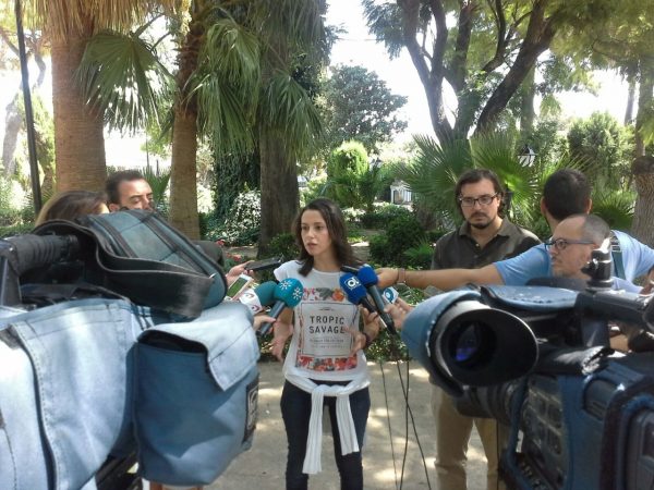 JEREZ (ESPAÑA), 02.09.2017. La líder de Ciudadanos (Cs) en Cataluña, Inés Arrimadas, hoy en declaraciones a la prensa. Lasvocesdelpueblo.