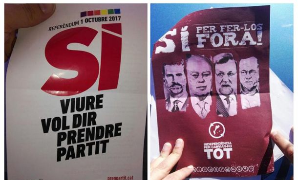 MONCADA Y REIXACH (CATALUÑA) ESPAÑA, 17.09.2017. Combo de fotografías facilitadas por la Guardia Civil que ha intervenido en una empresa de la localidad barcelonesa. Efe