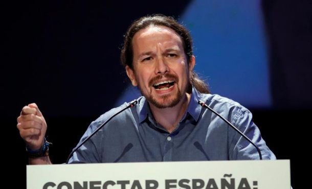 MADRID (ESPAÑA), 30.10.2017. El secretario general de Podemos, Pablo Iglesias, interviene en la jornada que organiza su formación. Efe