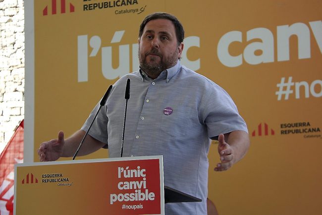 BARCELONA (ESPAÑA), 4.07.2016. El golpista exvicepresidente de la Generalidad de Cataluña y actual presidente de ERC, Oriol Junqueras, durante la clausura de la llamada. Efe