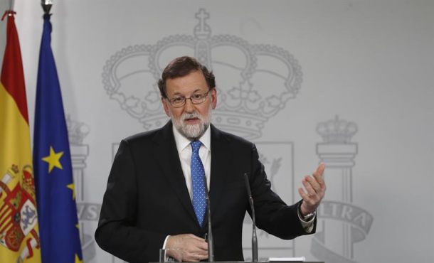 MADRID (ESPAÑA), 28.12.2017. El presidente del Gobierno, Mariano Rajoy, hará balance en una comparecencia en la Moncloa tras la última reunión del año del Consejo de Ministros. Efe.
