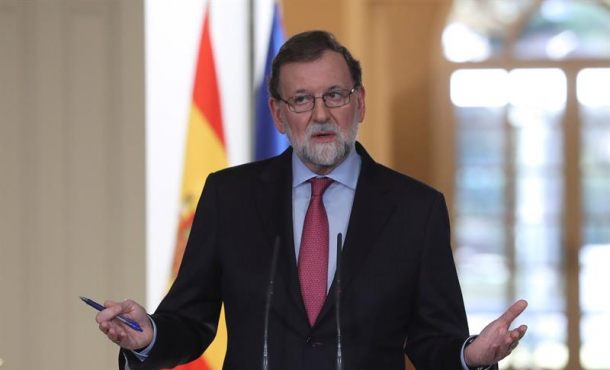 MADRID (ESPAÑA), 29.12.2017. El presidente del Gobierno, Mariano Rajoy, durante la rueda de prensa posterior a la reunión del Consejo de Ministros. Efe