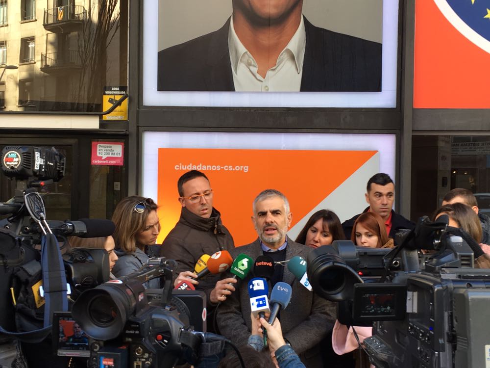 SEDE DE CIUDADANOS (BARCELONA), 23.12.2017. El número 2 de Ciudadanos Cs por Barcelona y miembro de la Ejecutiva nacional, Carlos Carrizosa. Lasvocesdelpueblo