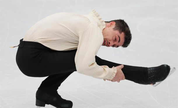 Schladming (Austria), 23.1.2018. El patinador español Javier Fernández ejecuta su programa libre de la competición individual masculina del Campeonato. Efe.