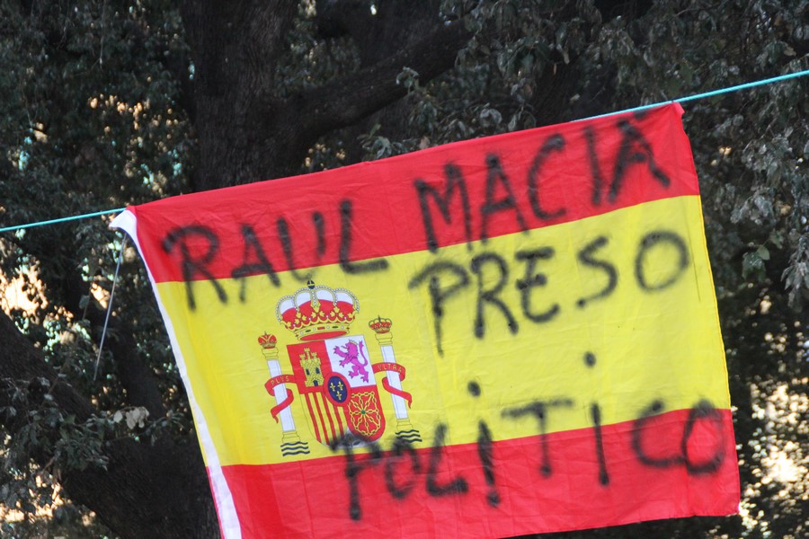 PLAZA DE CATALUÑA DE BARCELONA (ESPAÑA), 11.02.2018. Vista de la carpa instalada cerca de las tiendas de 'Acampada nacional'. Lasvocesdelpueblo (108)