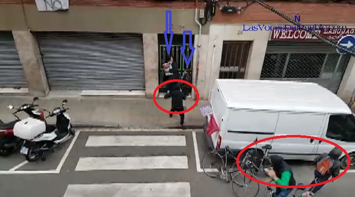 CALLE JAPÓN DE BARCELONA (ESPAÑA), 17.2018. Encapuchado miembro de las organizaciones xenófobas CDR y UCFR. Lasvocesdelpueblo