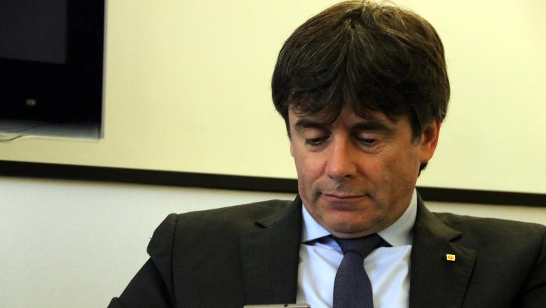 El preso Carles Puigdemont detenido ayer, domingo 25 de marzo de 2018, en una gasolinera de Alemania, 146 días después de su fuga de España para escapar del delito de rebelión. Archivo ACN