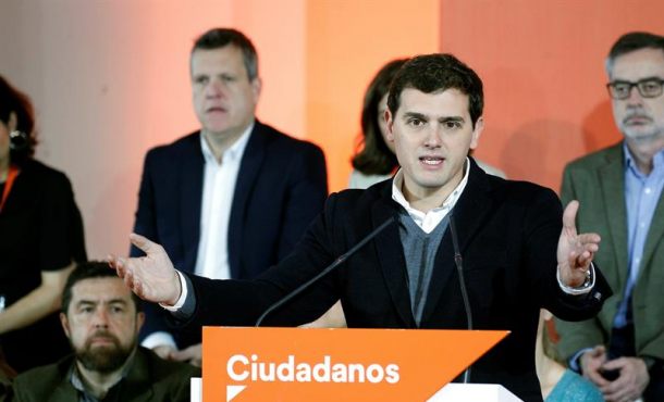 MADRID (ESPAÑA), 10.03.2018. El presidente de Ciudadanos, Albert Rivera, durante su intervención en el primer Consejo General del partido de este año. Efe.