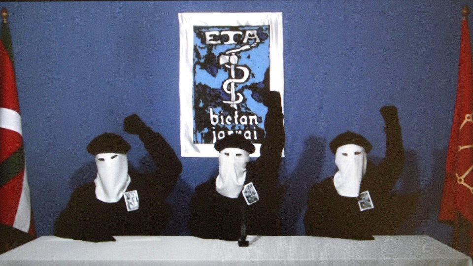 La banda terrorista ETA, durante uno d esus discurso de tortura y asesinato en serie de los inocentes. Archivo Efe