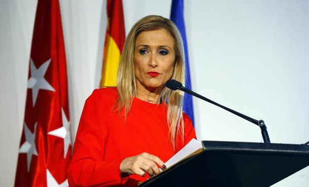 MADRID (ESPAÑA), 17.04.2018. La presidenta madrileña, Cristina Cifuentes, durante la clausura de la segunda edición del Día de las Profesiones. Efe