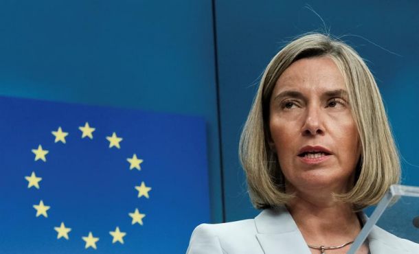 La jefa de la diplomacia europea, Federica Mogherini, ofrece una rueda de prensa tras el Consejo de la Asociación UE-Argelia en Bruselas (Bélgica). Archivo Efe