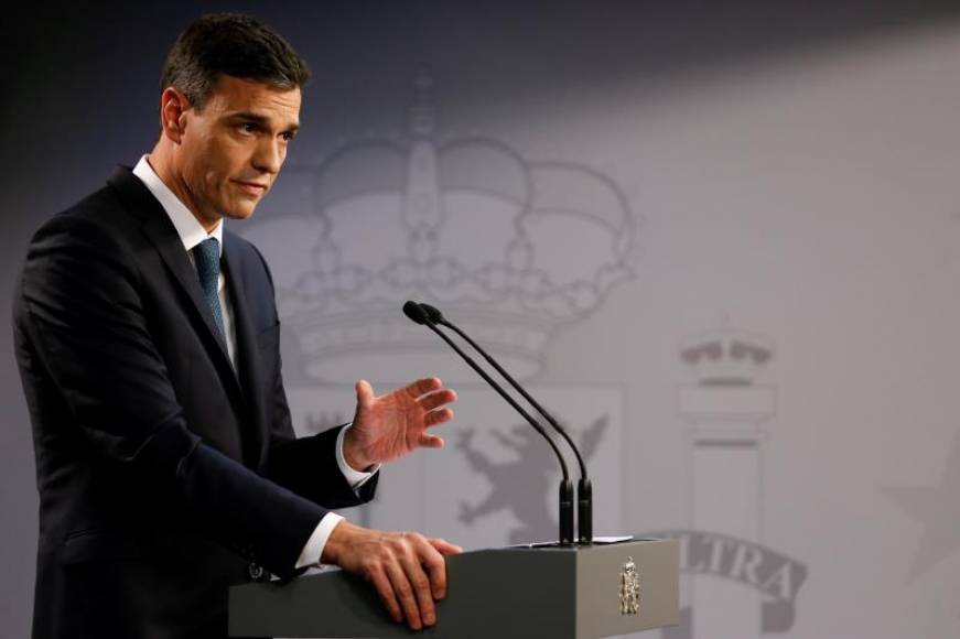 BRUSELAS (Bélgica), 29.06.2018. El presidente del Gobierno español, Pedro Sánchez, da una rueda de prensa tras participar en la cumbre del Consejo Europeo, en Bruselas. Efe.