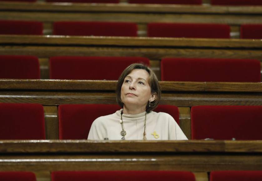 La presa golpista, expresidenta de la cámara catalana, Carme Forcadell Lluís, en el Parlamento de Cataluña. Archivo Efe.