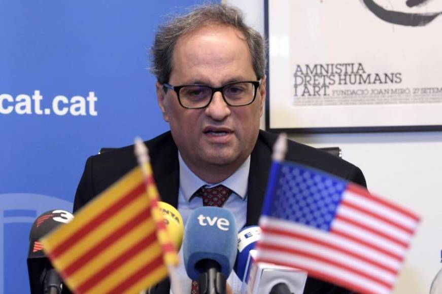 WASHINGTON (ESTADOS UNIDOS), 26.06.2018. El presidente neonazi de la Generalitat de Cataluña, Quim Torra, habla durante una rueda de prensa con periodistas españoles hoy. Efe