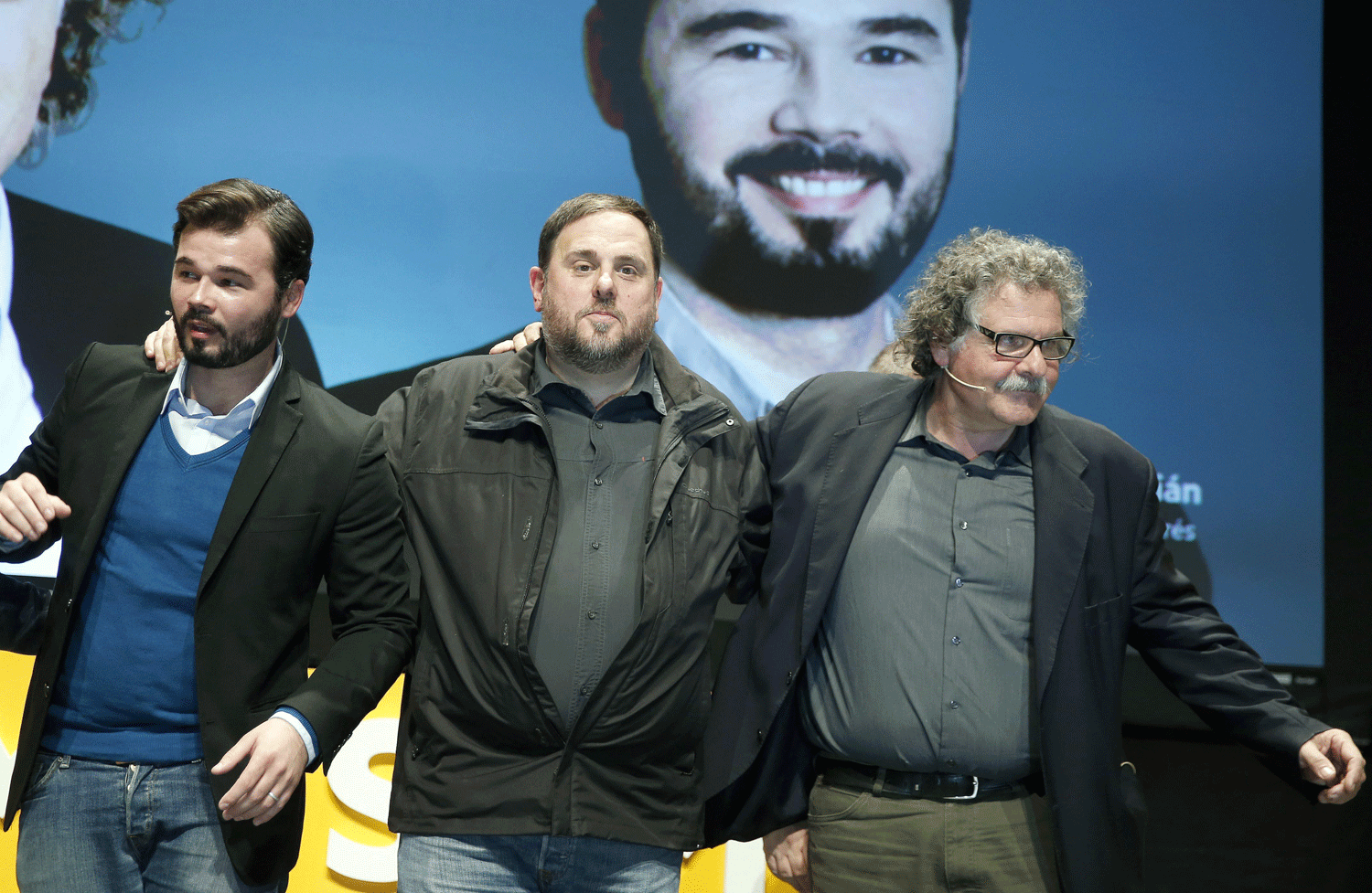 BARCELONA (ESPAÑA), 4.12.2015. Campaña Elecciones generales del 20-D de 2015 en España. El cabeza de lista de Izquierda (Esquerra) Republicana de Cataluña (ERC), Gabriel Rufían. Efe