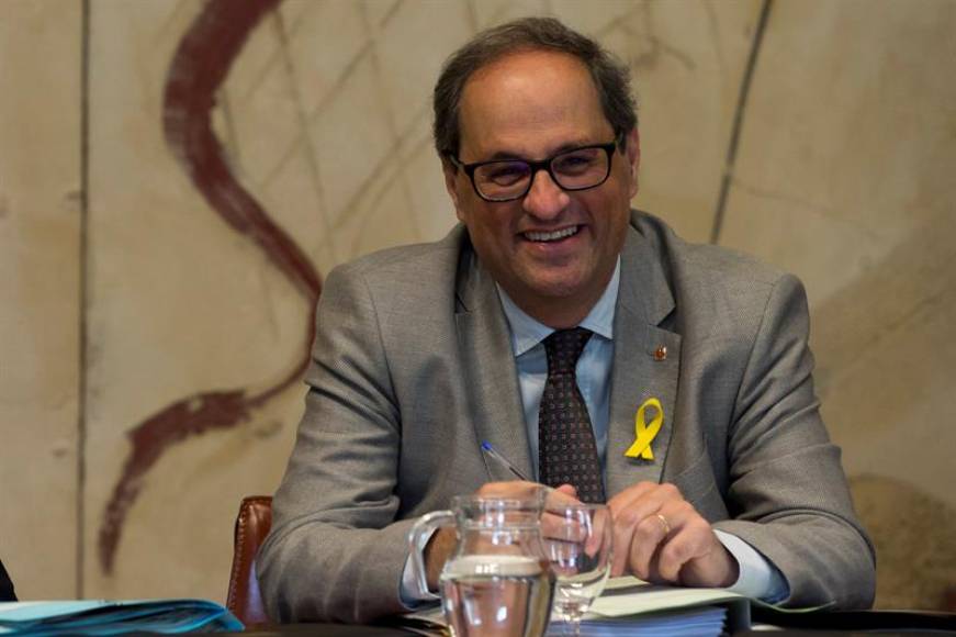 CATALUÑA (ESPAÑA), AÑO 2018. El presidente de la Generalitat, Quim Torra la semana pasada en el Palau de la Generalitat. Efe.