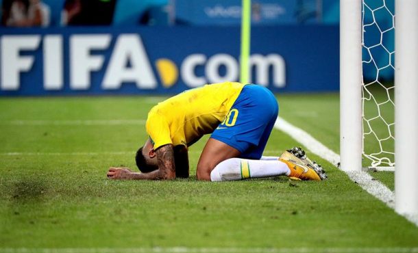KAZÁN (RUSIA), 06.06.2018. Neymar of Brazil reacts during the FIFA World Cup 2018 quarter final soccer match between Brazil and Belgium in Kazan, Russia. Efe.