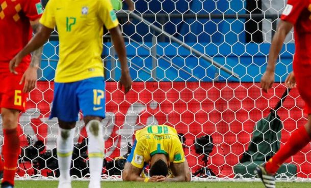 KAZÁN (RUSIA), 06.06.2018. Neymar of Brazil reacts during the FIFA World Cup 2018 quarter final soccer match between Brazil and Belgium in Kazan, Russia. Efe