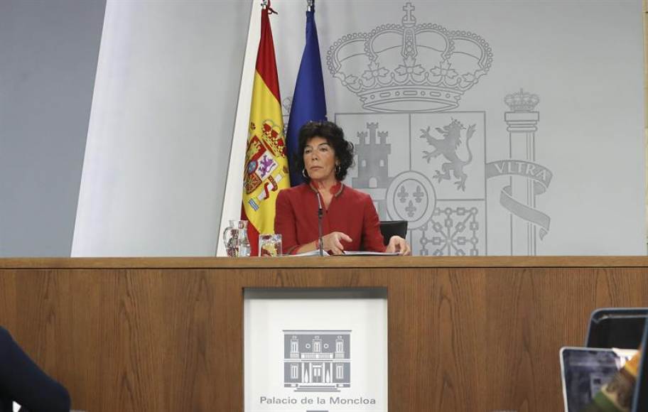 MADRID (ESPAÑA), 06.07.2018. La portavoz del Gobierno, Isabel Celaá, durante la rueda de prensa posterior el Consejo de Ministros. Efe.