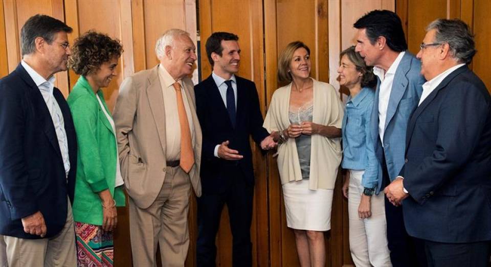 MADRID (ESPAÑA), 19.07.2018 Fotografía facilitada por la candidatura de Pablo Casado (4i), que hoy ha mantenido. Efe