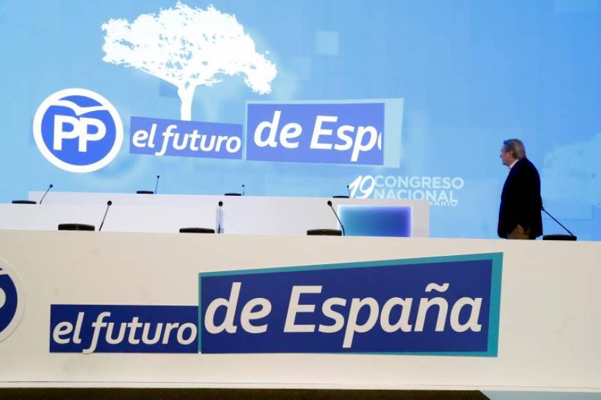MADRID (ESPAÑA), 20.07.2018. Vista general del auditorio donde desde esta mañana se ultiman los preparativos para la celebración del Congreso Nacional del Pp. Efe