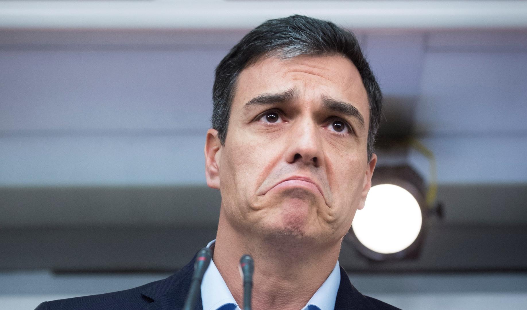 MADRID, MARZO DE 2018. El secretario general del PSOE, Pedro Sánchez, durante la rueda de prensa. Efe