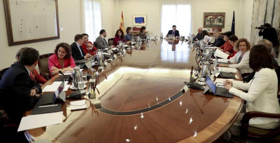PRESIDENCIA DE GOBIERNO DE ESPAÑA (MADRID), AÑO 2018. El presidente del Gobierno, Pedro Sánchez, preside la reunión del Consejo de Ministros. Archivo Efe.