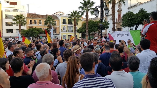 ALGECIRAS (ESPAÑA), Vista de la militancia, simpatizantes, esta tarde para escuchar al presidente de VOX, lasvocesdelpueblo