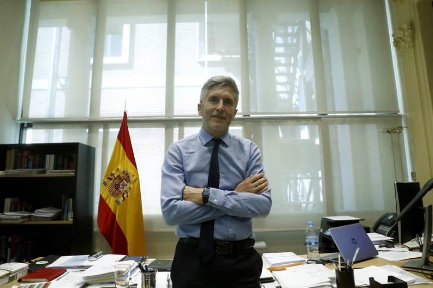 MADRID (ESPAÑA), 05.08.2018. El ministro del Interior, Fernando Grande-Marlaska, afirma en una entrevista con Efe que nunca ha perdido la confianza en los Mozos de Escuadra. Efe