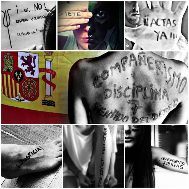 MADRID (ESPAÑA), 13.08.2018. Combo de fotografía de la campaña de las psicólogas y psicólogos militares españolas afectados por la anulación de «concurso-oposición... Lasvocesdelpueblo