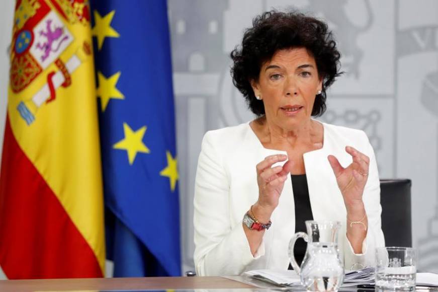 MADRID (ESPAÑA), 31.08.2018. La ministra de Educación y Formación Profesional (FP), Isabel Celaá, durante la rueda de prensa posterior a la reunión del Consejo de Ministros. Efe.