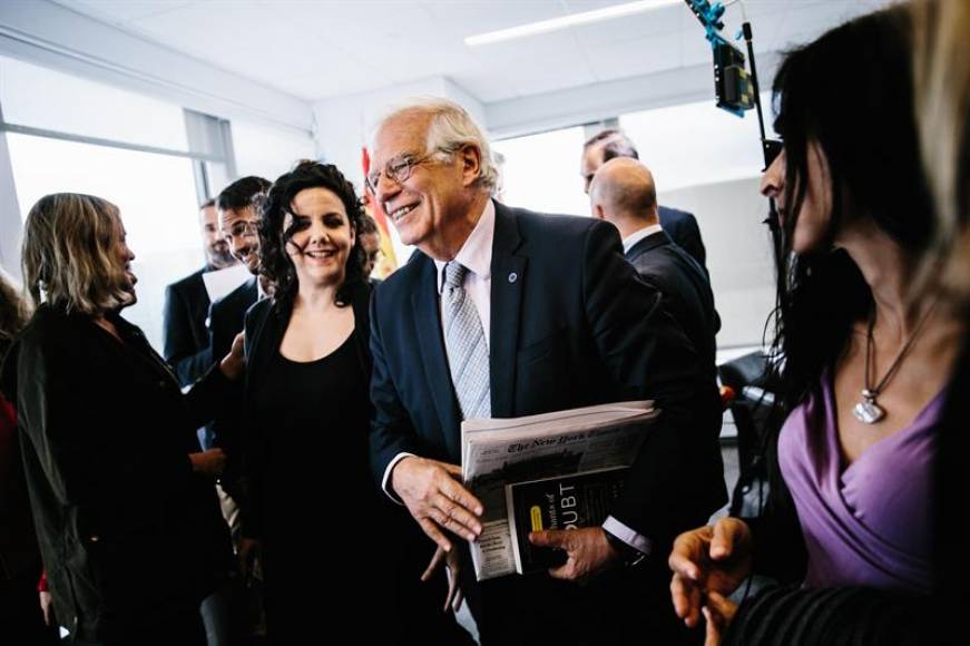 NUEVA YORK (EEUU), 23.09.2018. El ministro español de Asuntos Exteriores, Josep Borrell, atiende a la prensa. Efe