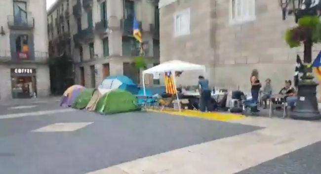 PLAZA SAN JAIME DE BARCELONA 8BARCELONA) ESPAÑA, 15.09.2018. La organización independnetista 'Acampada por la Libertad' convoca una 'acampada' en San Jaime. Lasvocesdelpueblo