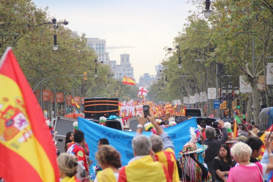0 BARCELONA (ESPAÑA), 12.10.2018. Miles y miles de personas han vuelto hoy a salir a la calle para mostrar su orgullo español. Ñ Pueblo (1)
