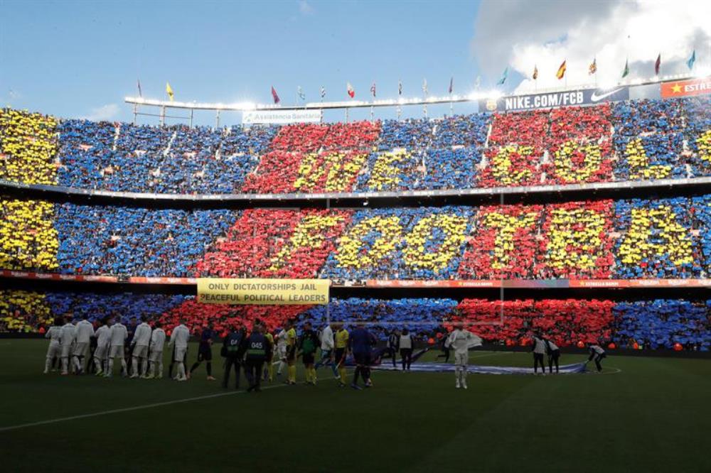 CAMPO NUEVO DE FC BARCELONA (BARCELONA), 28.10.2018. Clásico FC Barcelona-Real Madrid. El independentismo se apodera del campo del FC Barcelona. Efe