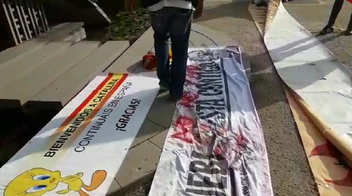 FOSSAR DE LA PEDRERA (SANTS-MONTJUIC) BARCELONA (ESPAÑA), 12.10.2018. Un grupo de resistentes españoles de las organizaciones españoles en Cataluña Yellow Snake. Ñ Pueblo