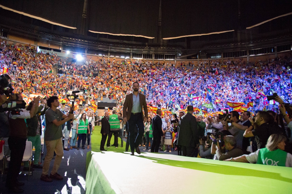 MADRID (ESPAÑA), 07.10.2018. Vista general del Palacio Vistalegre reventado por los 'voxes'. VOX. Ñ Pueblo (172)
